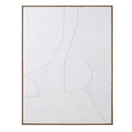 A neutral abstract canvas complete with a floating wooden frame.