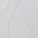 close up Minimalist white textured wall art with abstract geometric shapes