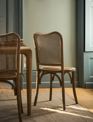 Kemble elm and rattan stacking dining chair, view 2