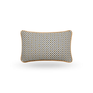 Filkins Geometric Piped Rectangle Cushion in black, beige and mustard