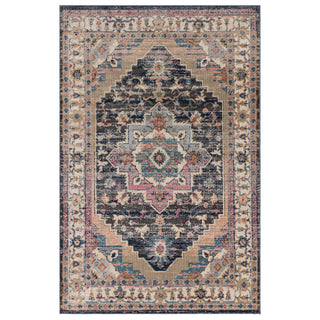 Zola Razan traditional rug in blue and red, full flat view