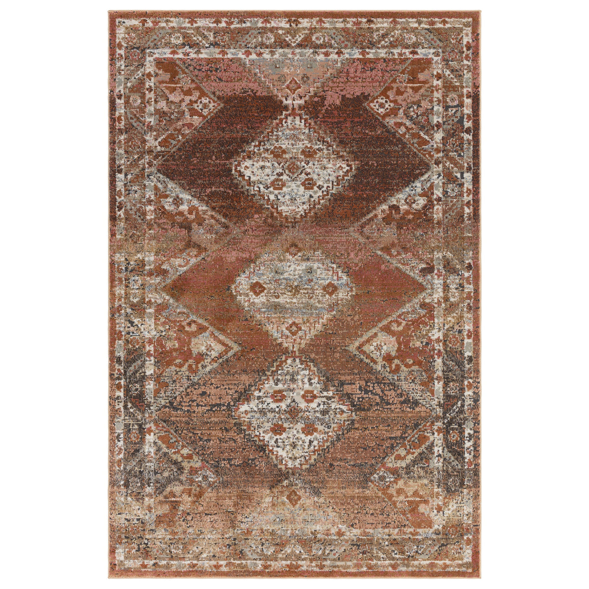 Zola Tark traditional rug in turquoise multicolour, full flat view