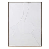 A neutral abstract canvas complete with a floating wooden frame.