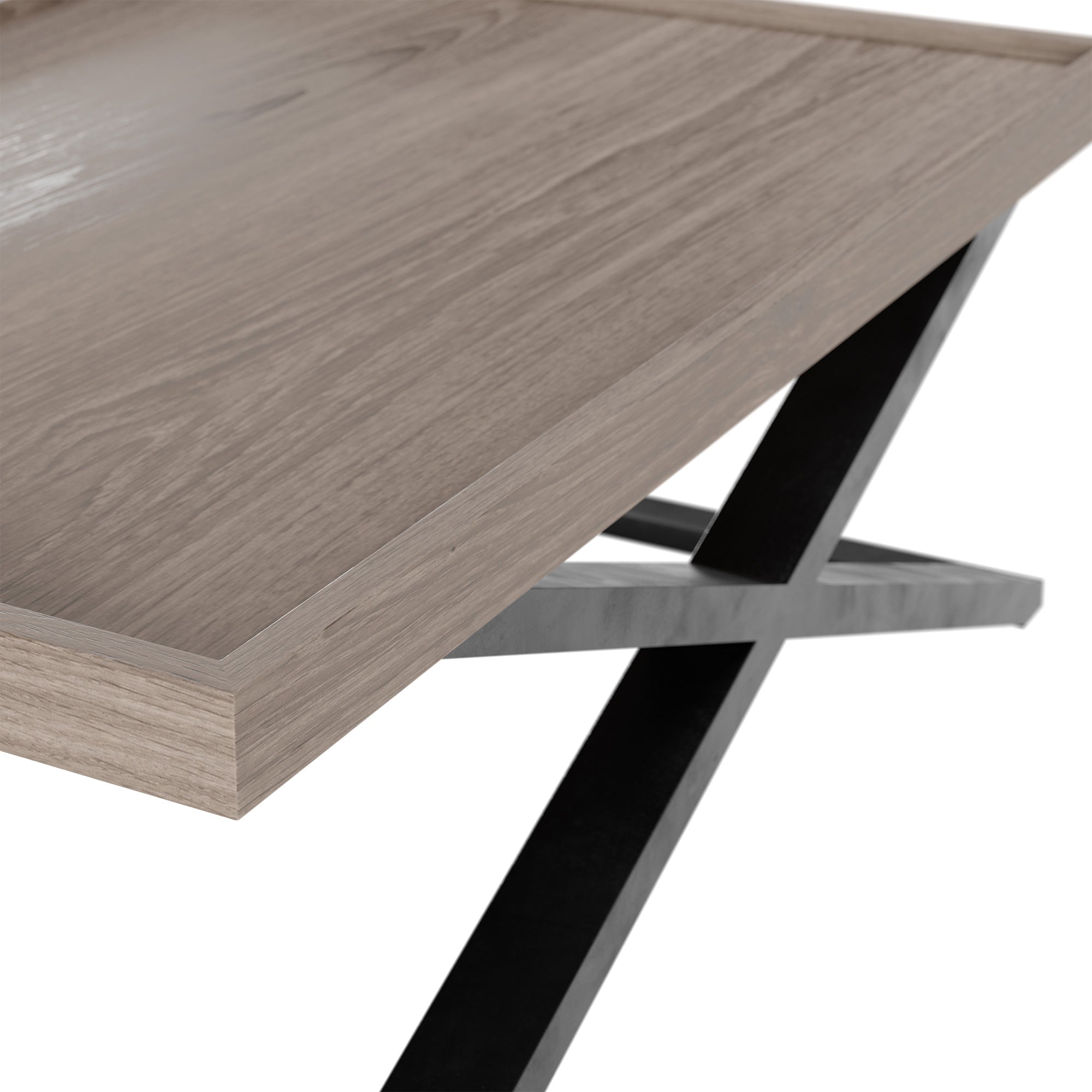oak and metal coffee table