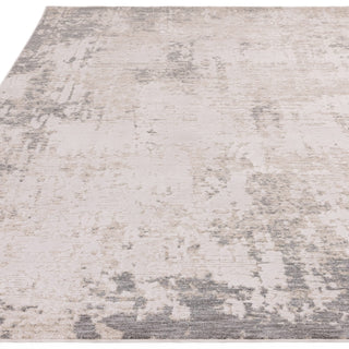 Anders abstract rug in ivory and grey, detail view 1