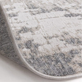 Anders abstract rug in ivory and grey, detail view 3