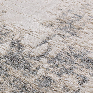 Anders abstract rug in ivory and grey, detail view 4