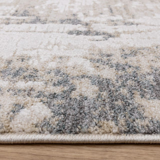 Anders abstract rug in ivory and grey, detail view 5