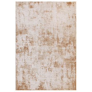 Anders abstract rug in beige and honey, full flat view