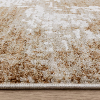 Anders abstract rug in beige and honey, detail view 5