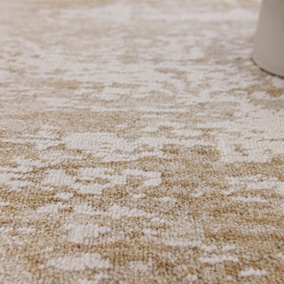 Close-up of the Anders abstract rug in beige and taupe showing the space-dyed pile