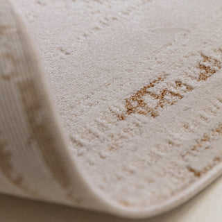 Anders bordered rug in ivory and golden brown, detail view 3