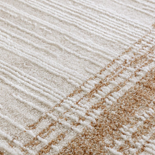 Anders bordered rug in ivory and golden brown, detail view 4