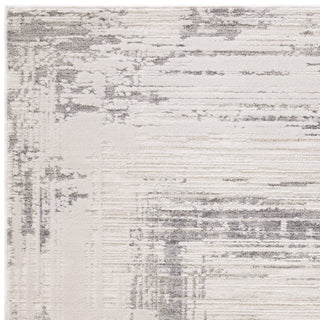 Anders bordered rug in ivory and ash grey, detail view 2