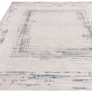 Anders bordered rug in ivory and powder blue, detail view 1