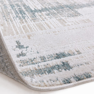 Anders bordered rug in ivory and powder blue, detail view 3