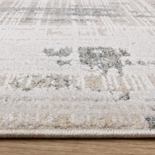 Anders bordered rug in ivory and powder blue, detail view 5