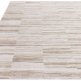 Anders striped rug in ivory and golden sand, detail view 1