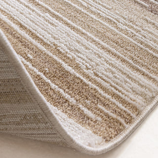 Anders striped rug in ivory and golden sand, detail view 3