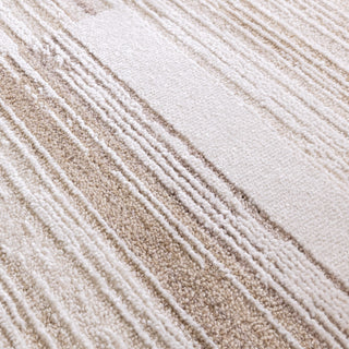 Anders striped rug in ivory and golden sand, detail view 4