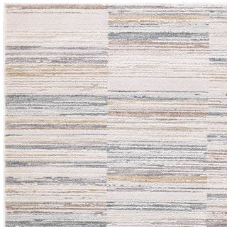 Anders striped rug in grey, taupe and blue, detail view 2