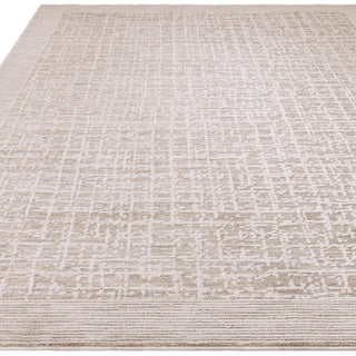 Anders grid rug in beige and stone, detail view 1