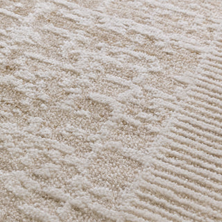 Anders grid rug in beige and stone, detail view 4