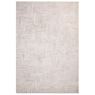 Anders chevron rug in cream and warm beige, full flat view