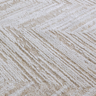 Anders chevron rug in cream and warm beige, detail view 4