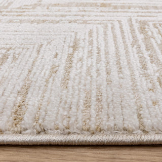 Anders chevron rug in cream and warm beige, detail view 5