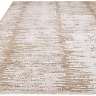 Anders brushstroke rug in soft cream and taupe, detail view 1