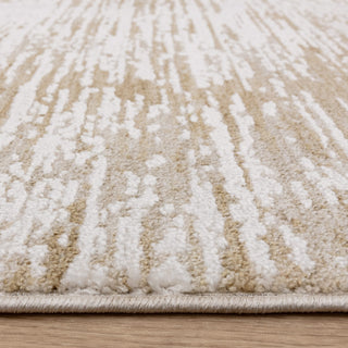 Anders brushstroke rug in soft cream and taupe, detail view 5