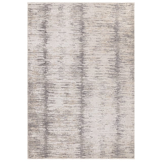 Anders brushstroke rug in light grey and charcoal, full flat view
