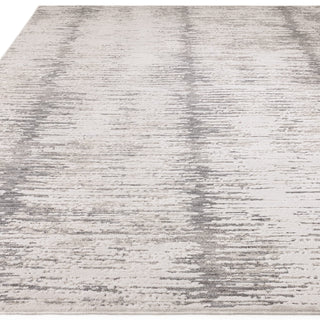 Anders brushstroke rug in light grey and charcoal, detail view 1