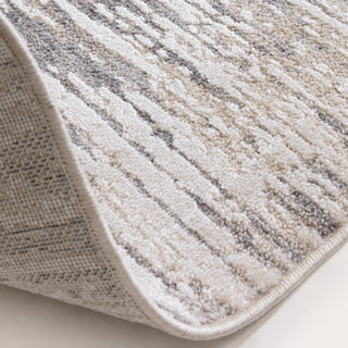 Anders brushstroke rug in light grey and charcoal, detail view 3