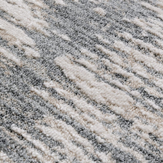 Anders brushstroke rug in light grey and charcoal, detail view 4