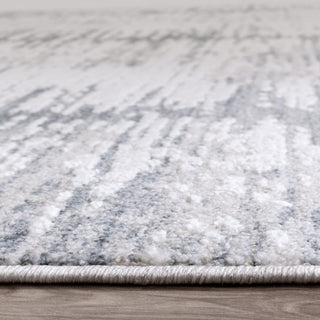 Anders brushstroke rug in light grey and charcoal, detail view 5