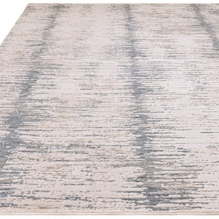 Anders brushstroke rug in ivory and steel blue, detail view 1