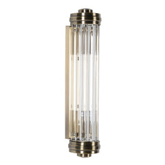 A striking wall light in an effect metal featuring glass details

Dimensions:

H 40cm W 9cm&nbsp;D 10cm


Bulb: E14

25 Watt