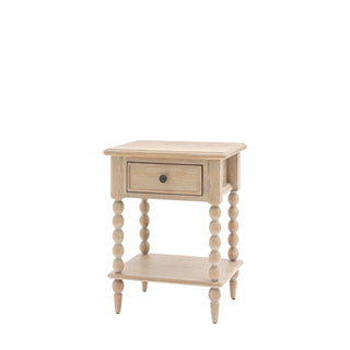 Antoine Bedside Table Limewashed Oak & Oak Veneer - CharlesTed Home