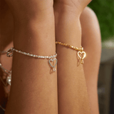 Mini Cube Interlocking Love Heart Bracelet