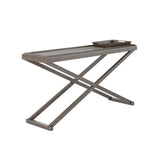 The most stunning oak Console table crafted from aged oak featuring a removable tray.