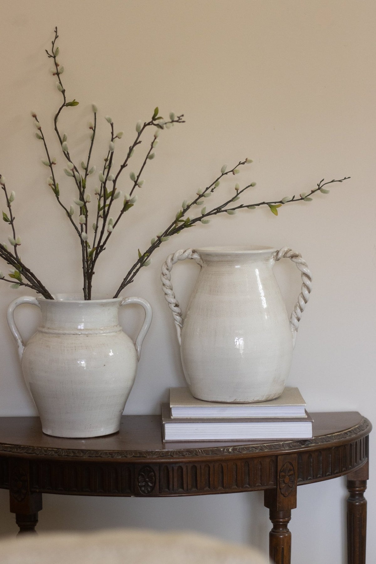 Aurelia Ceramic Jug with Twisted Handles - CharlesTed Home