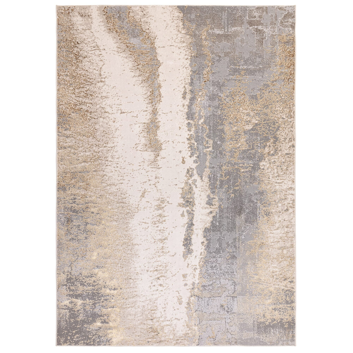 Aurora metallic rug in cliff, full flat view