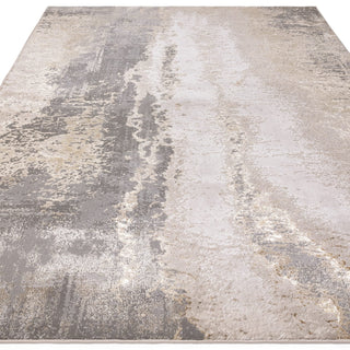 Aurora metallic rug in cliff, pattern detail