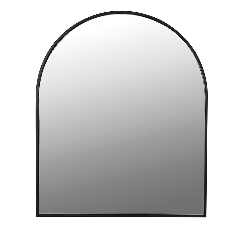 Arch-shaped mirror with black trim