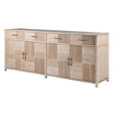 Janah Oak Four Door Sideboard with Bamboo Effect Handle
