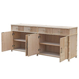 Janah Oak Four Door Sideboard with Bamboo Effect Handle
