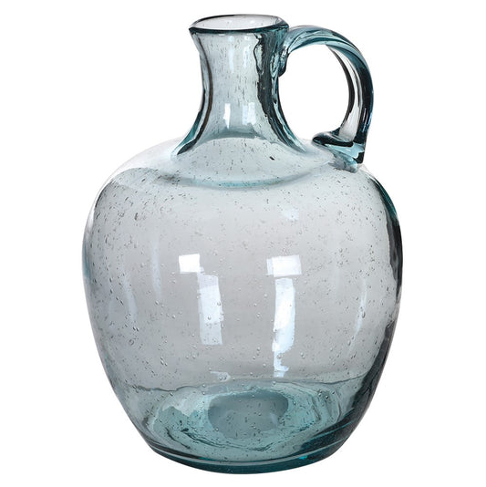 Blue Glass Vase with Handle