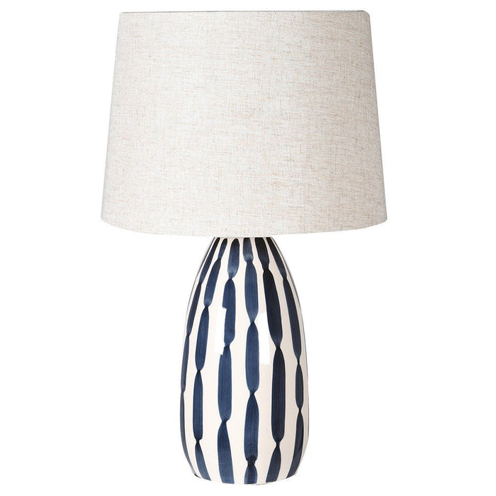 Blue and White Stripe Ceramic Table Lamp